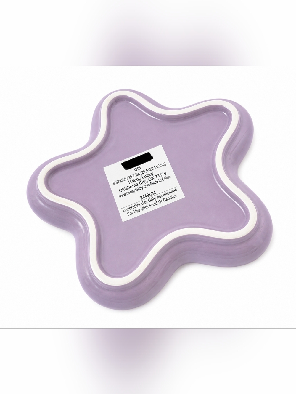 Retro Lavender Checkerboard Trinket Dish 8” | Groovy Jewelry Tray NWT - Picture 3 of 3
